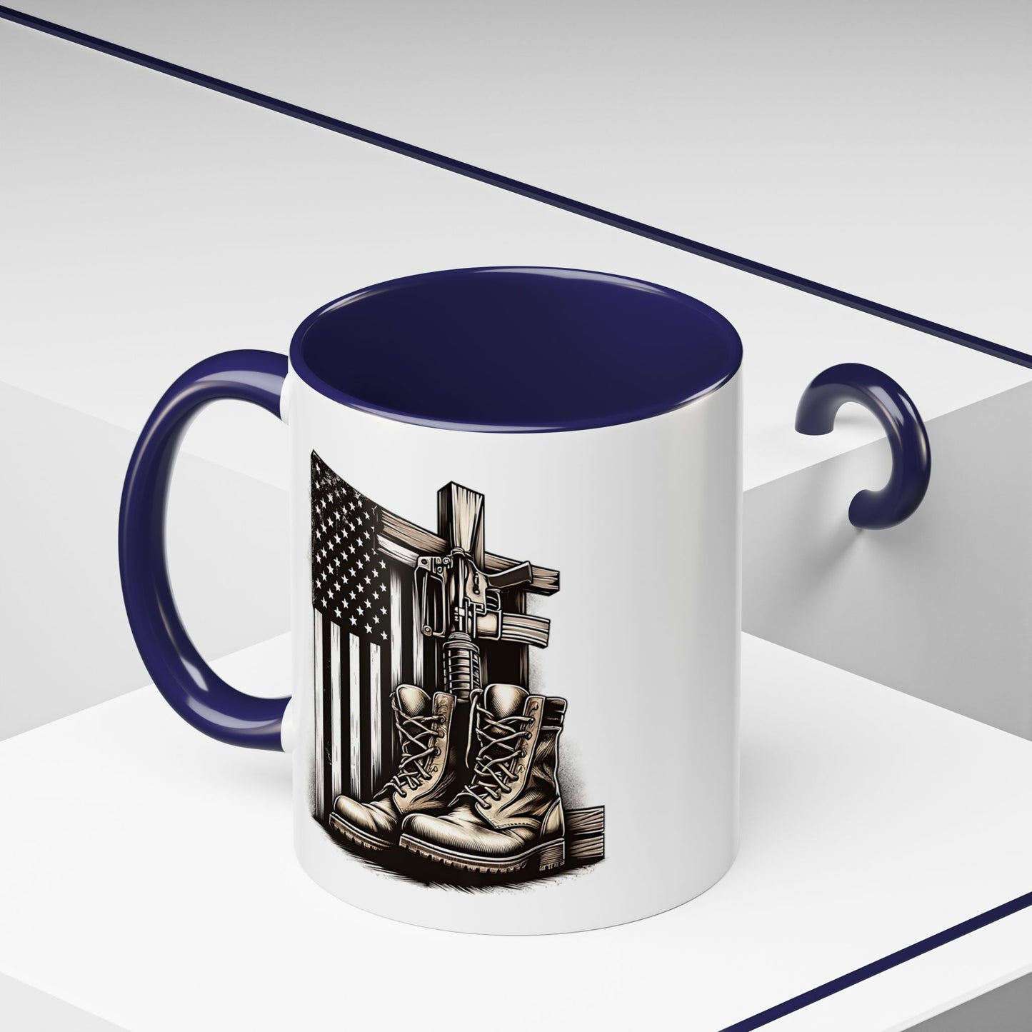 4th of July Mug - Fallen Soldier Boots Flag