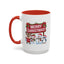 Christmas Mug - Merry Christmas White Text Reindeer Snowmen Penguin