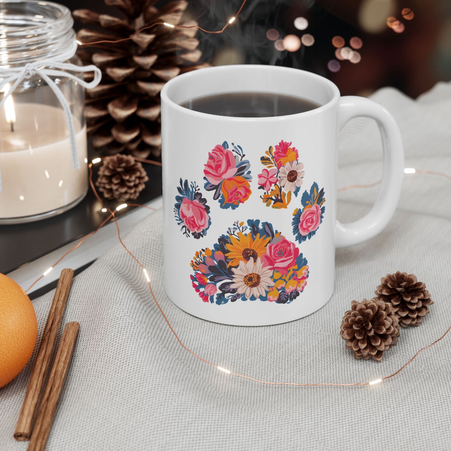 Animal Mug - Floral Dog Paw