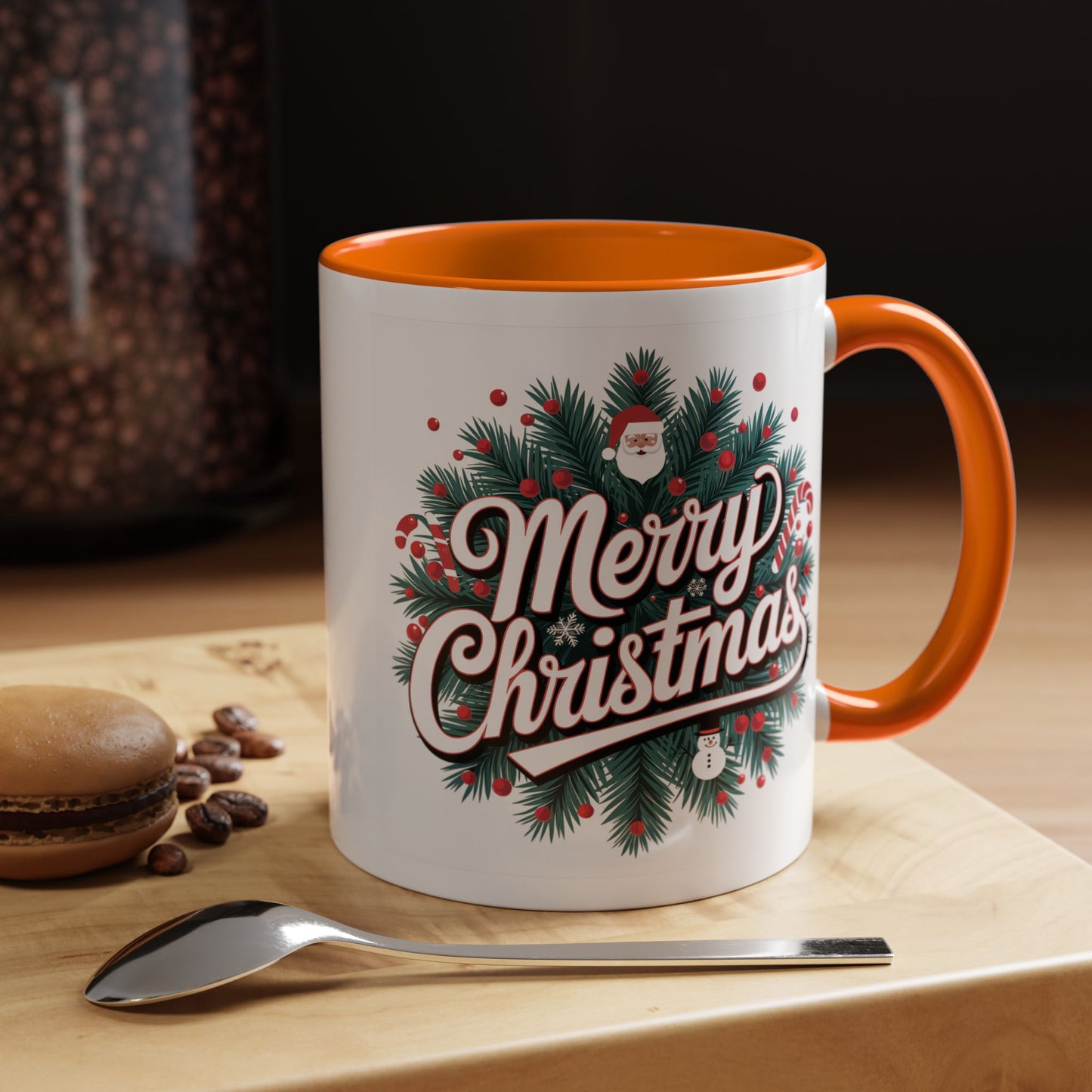 Christmas Mug - Merry Christmas White & Red Embossed Text