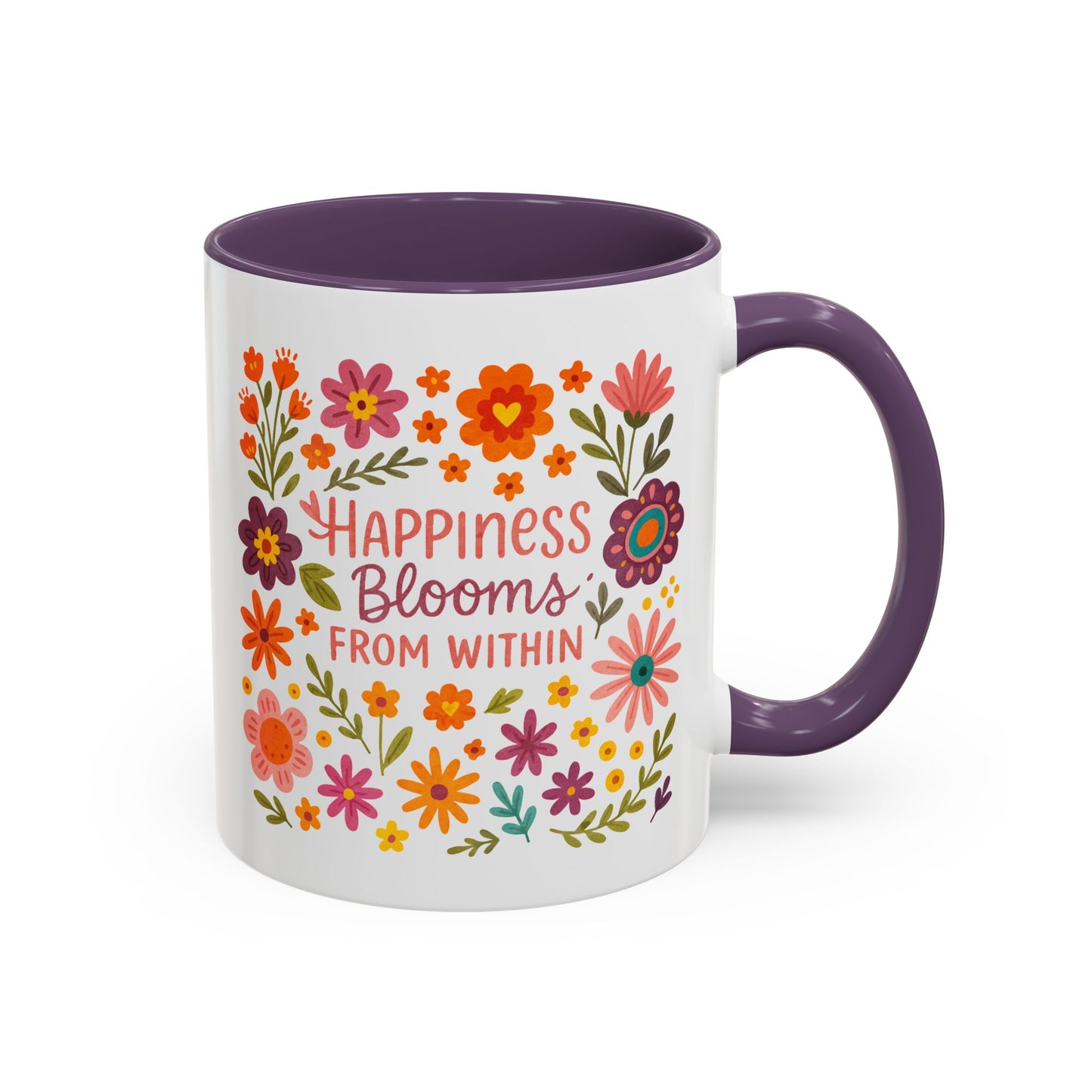 Motivation Mug - Happiness Blooms From Within