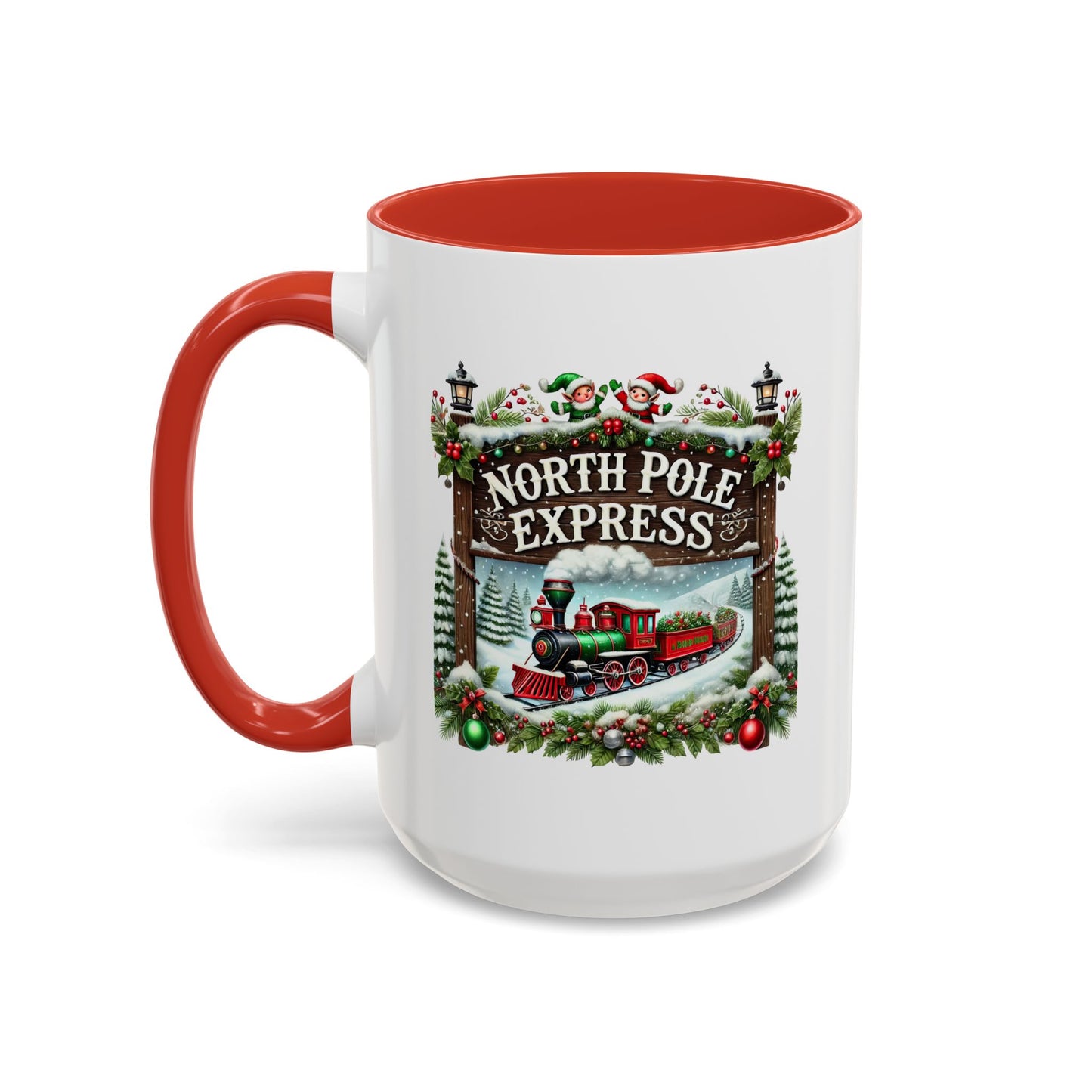 Christmas Mug - North Pole Express Steam Locomotive Decorations