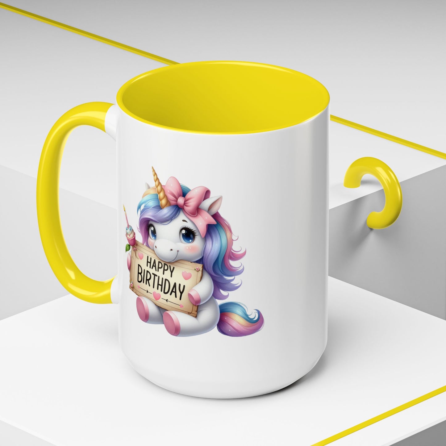 Birthday Mug - Girl Unicorn Happy Birthday Sign