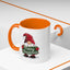 Christmas Mug - Merry Christmas White & Green Text Gnome Lights