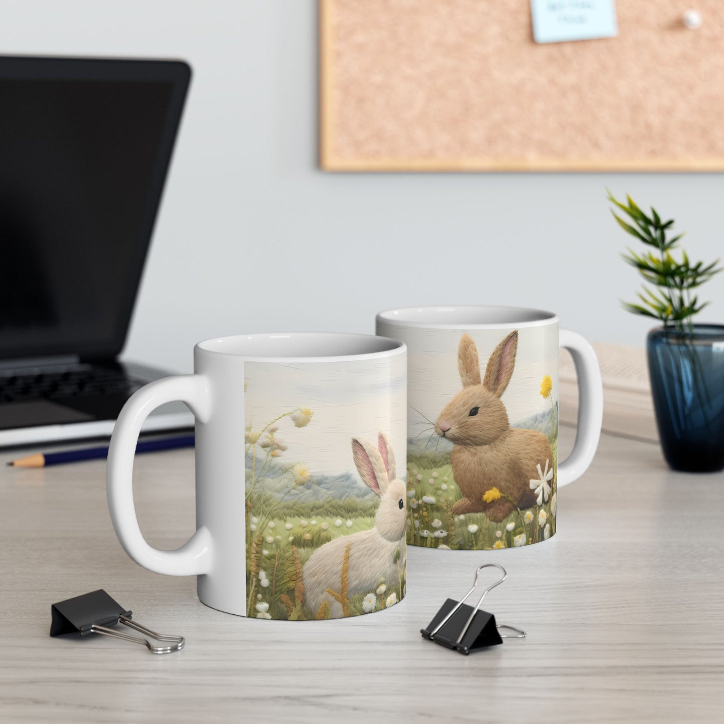 Artistic Mug - Felted Bunnies 2