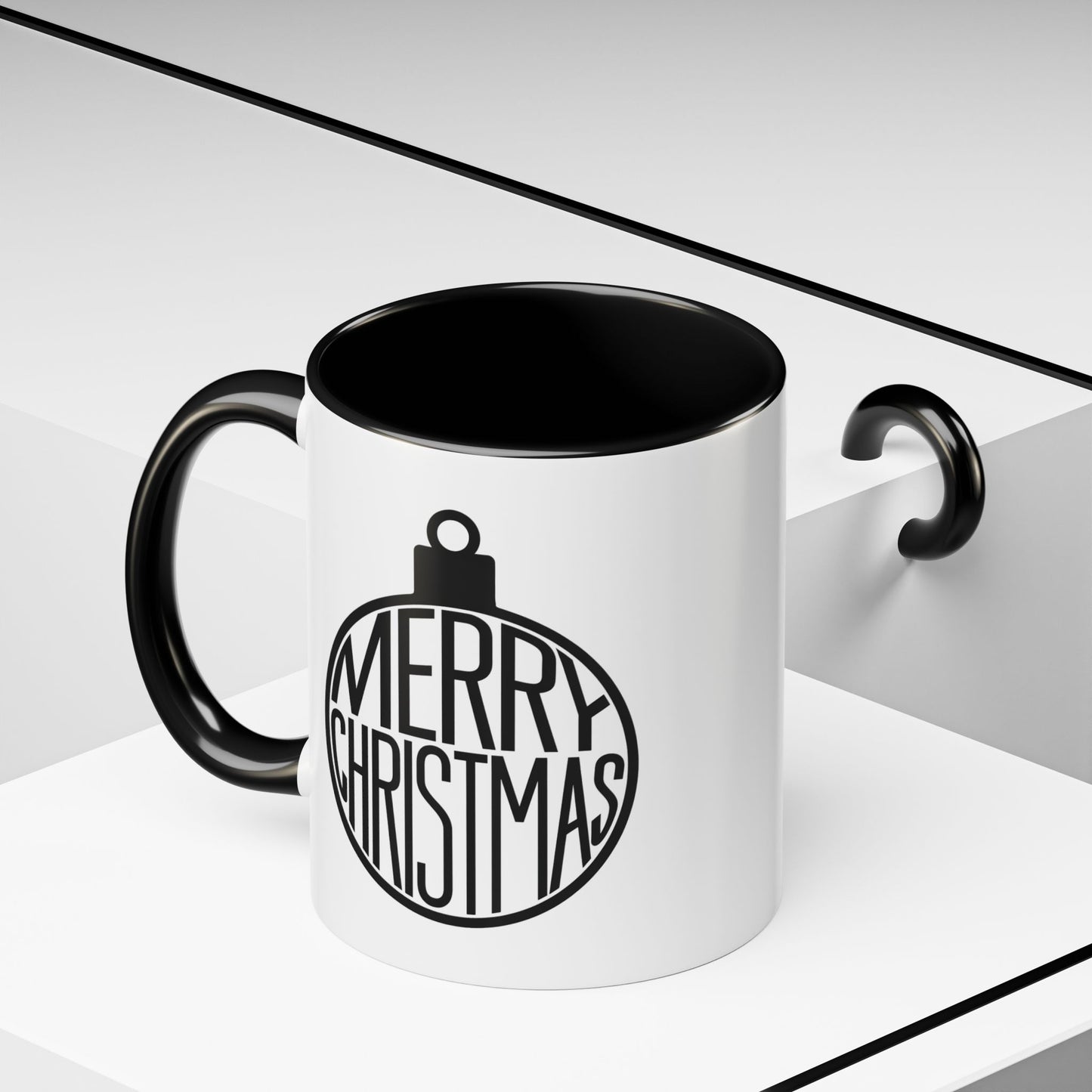 Christmas Mug - Merry Christmas Black Text Ornament