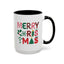Christmas Mug - Merry Christmas Red Green & Gold Decorative Text