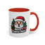 Christmas Mug - Merry Christmas White & Black Text Santa Trees Presents