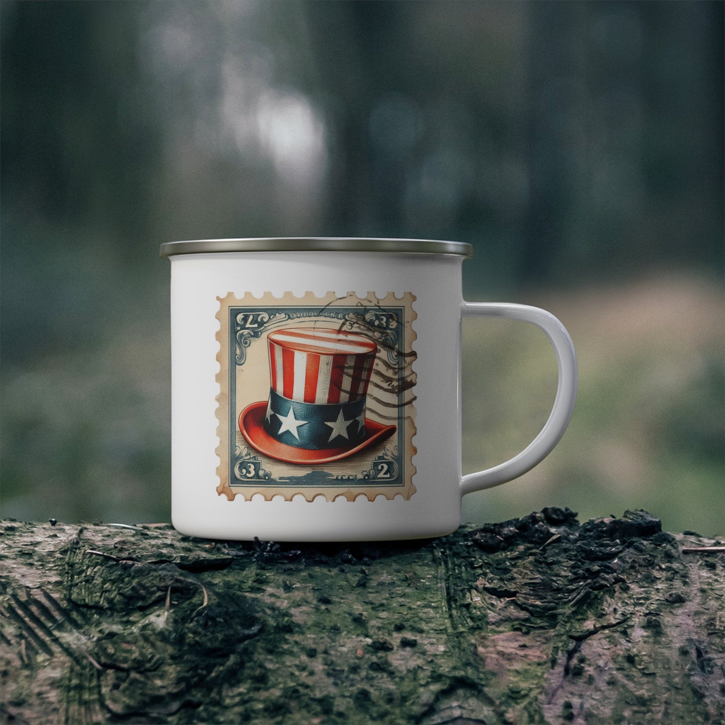 4th of July Mug - America Hat Stamp