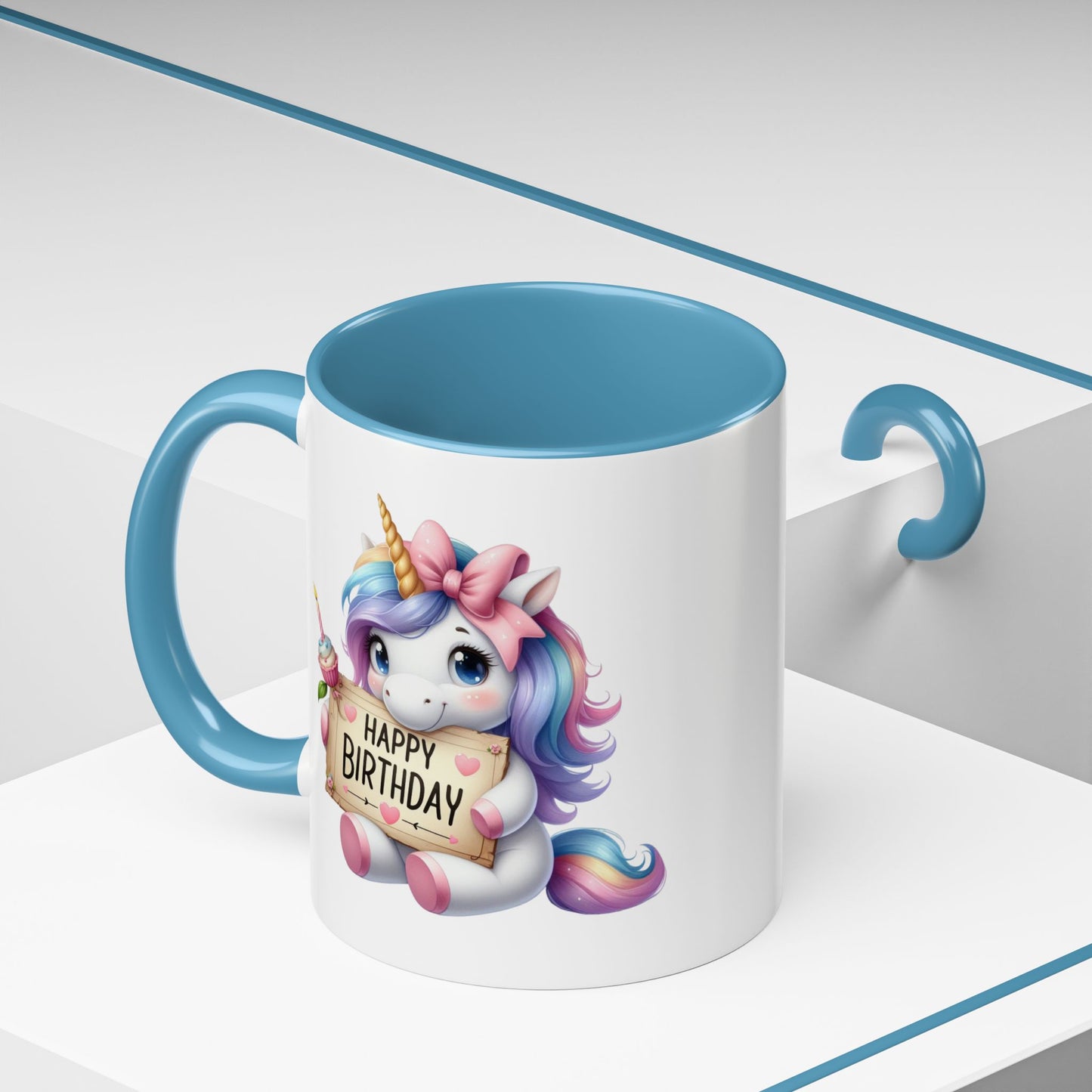 Birthday Mug - Girl Unicorn Happy Birthday Sign