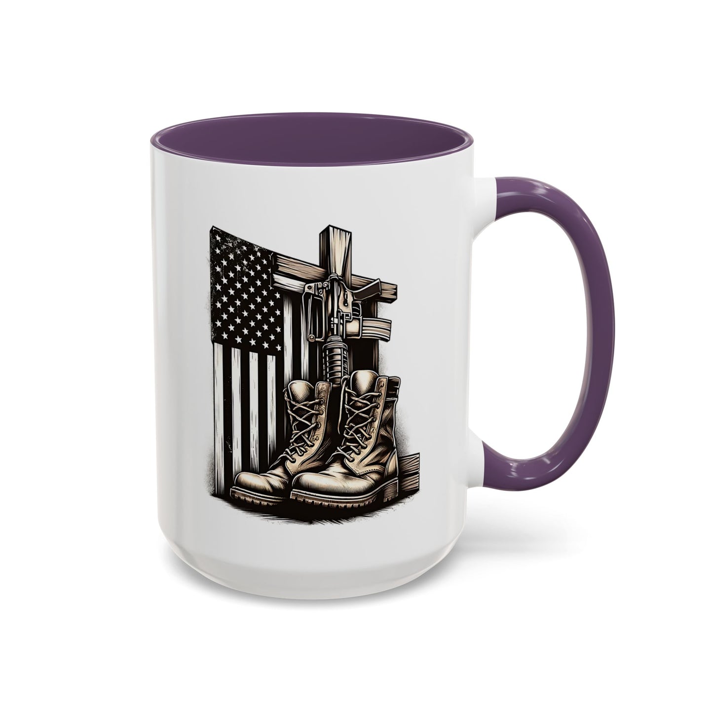 4th of July Mug - Fallen Soldier Boots Flag
