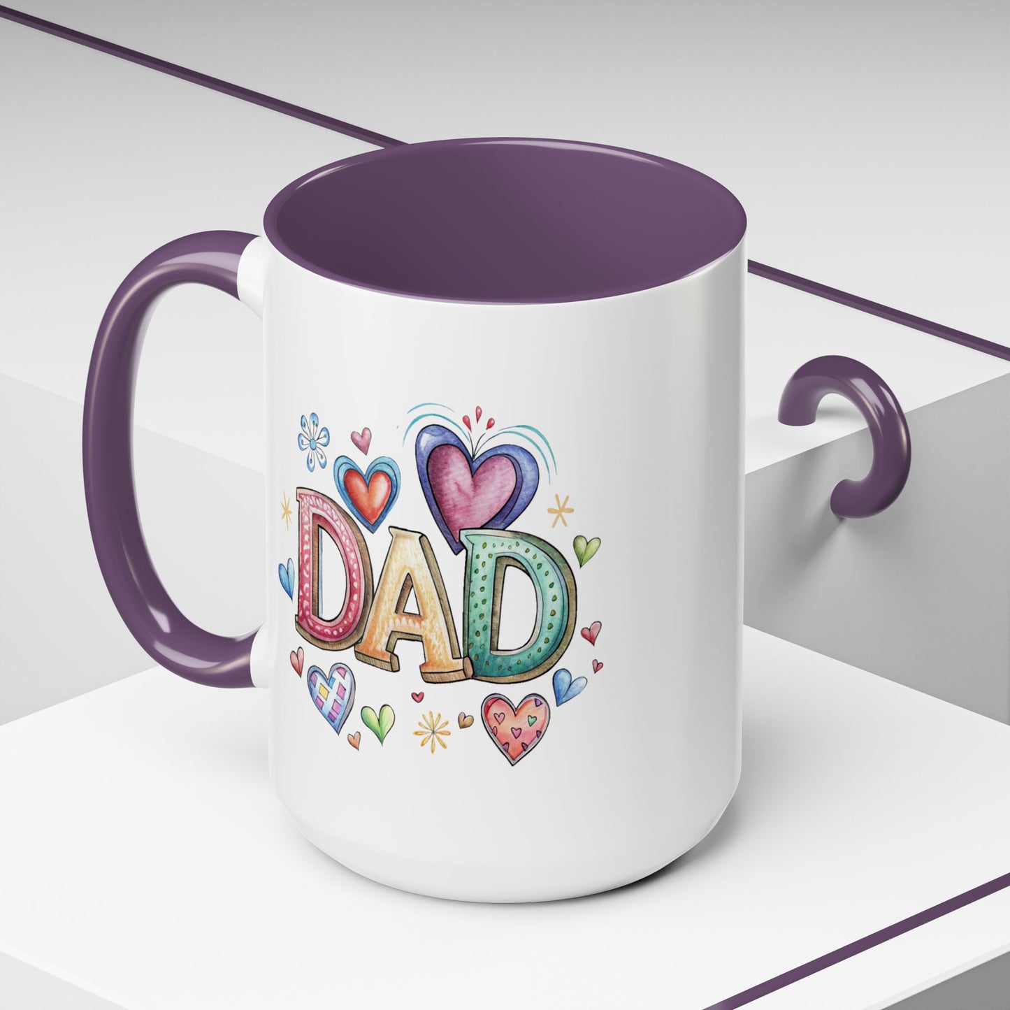 Father's Day Mug - Dad Hearts