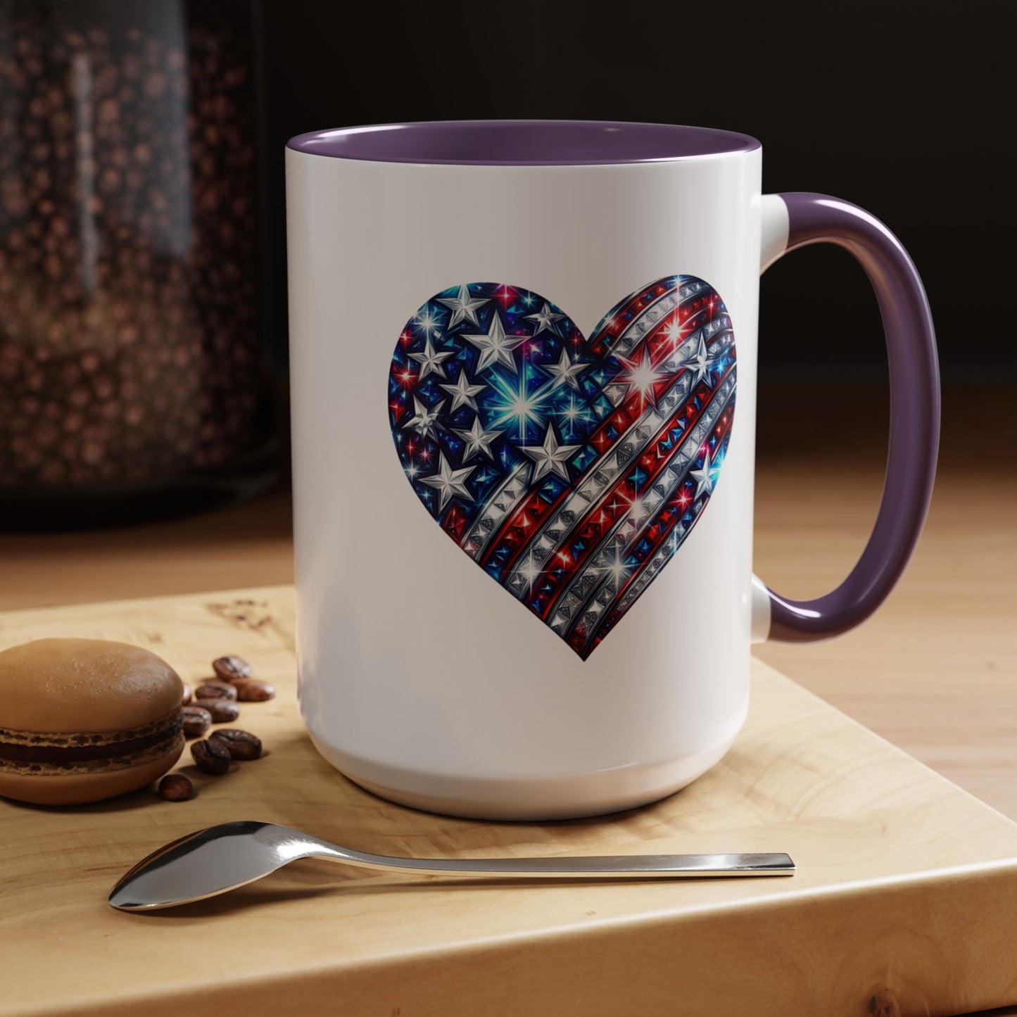 4th of July Mug - USA Sparkle Heart