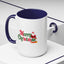 Christmas Mug - Merry Christmas Green & Red Text Santa Presents
