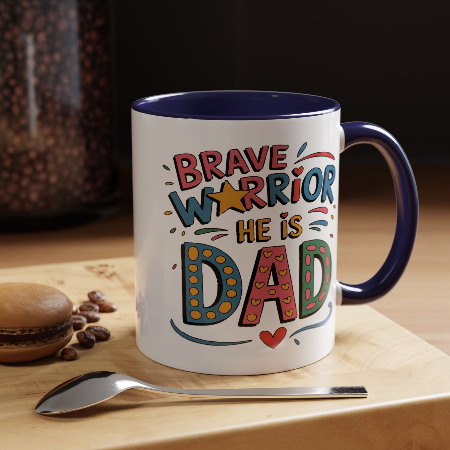 Father's Day Mug - Dad Brave Warrior
