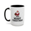 Christmas Mug - Merry Christmas Black Text Santa Walking