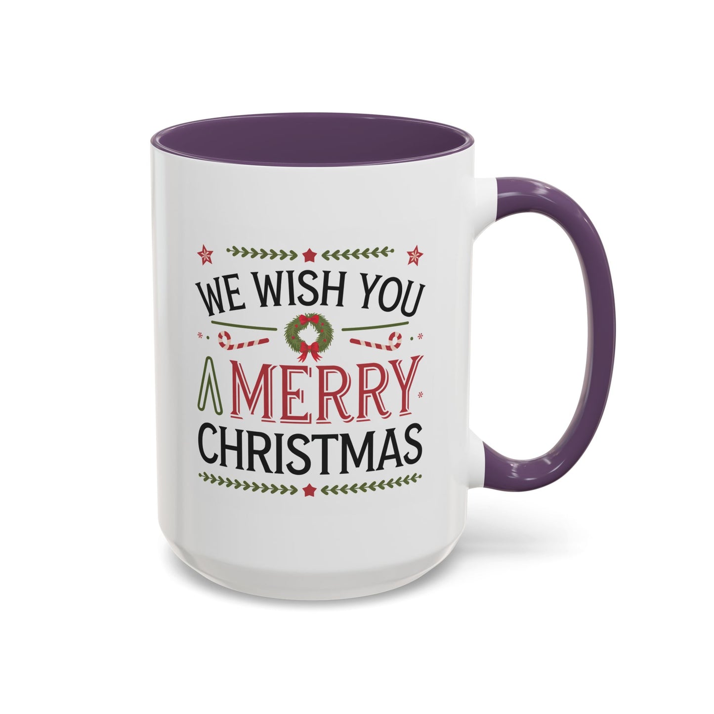 Christmas Mug - We Wish You a Merry Christmas Blue Green & Red Text