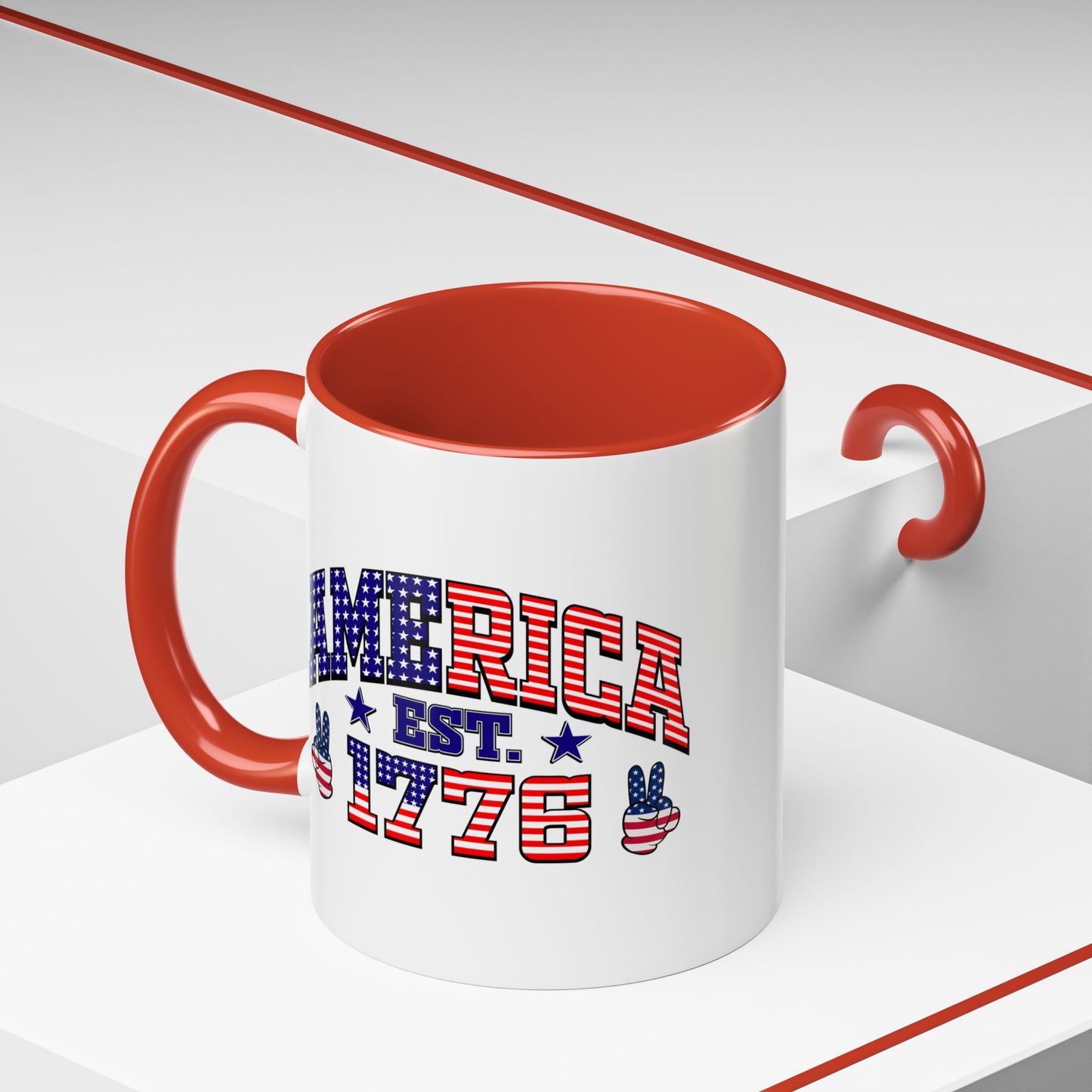 4th of July Mug - American Est 1776 Patriotic Flag