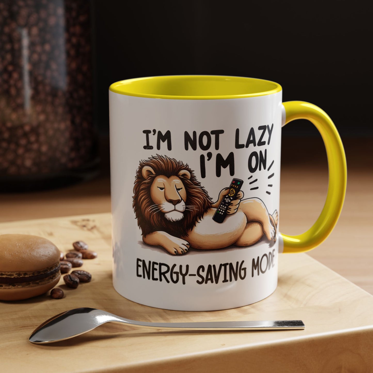 Humor Mug - I'm Not Lazy I'm on Energy Saving Mode Lion