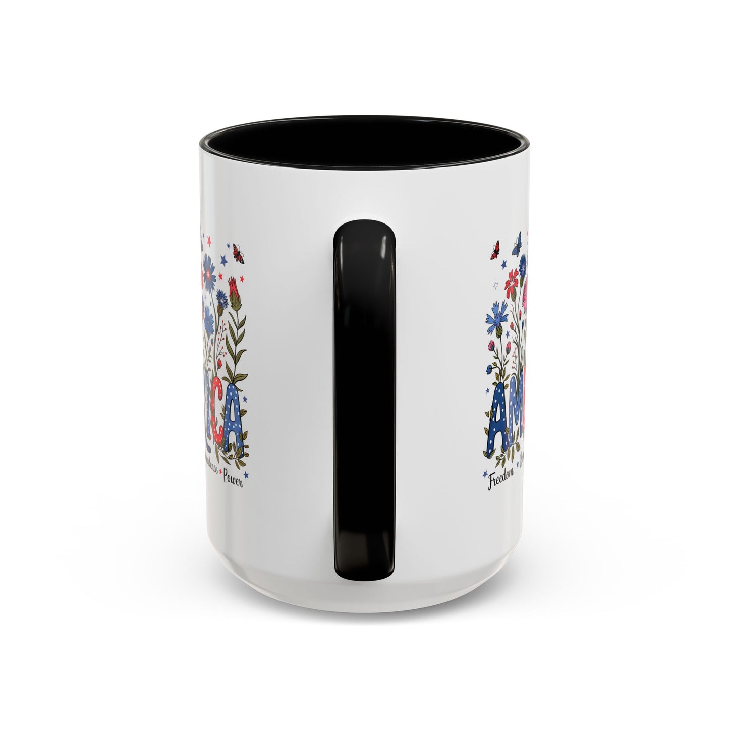 4th of July Mug - Floral America Patriotic