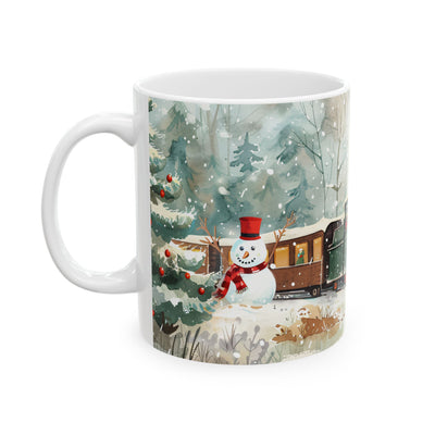 Christmas Mug - Snowman and Train Wrap 1