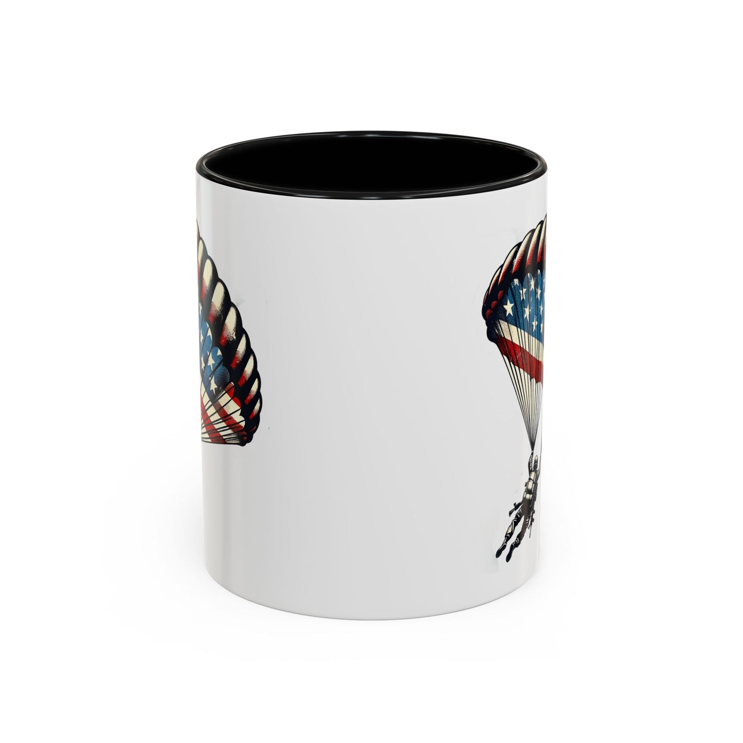 4th of July Mug - Airborne Soldier Parachute Flag