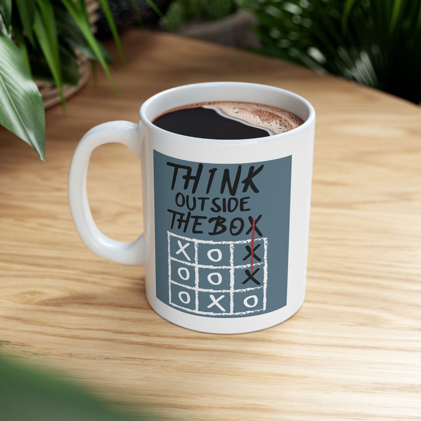 Motivation Mug - Think Outside The Box Naughts & Crosses