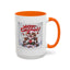 Christmas Mug - Merry Christmas Red Text Puppy Green & Red Top