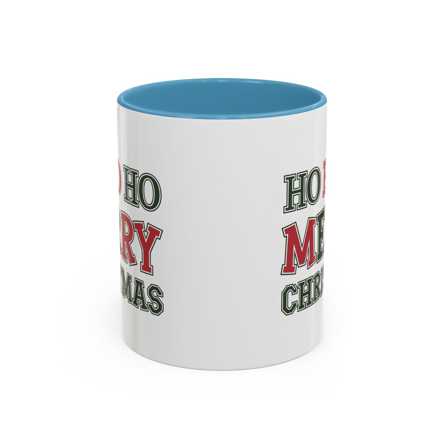 Christmas Mug - Ho Ho Ho Merry Christmas Green & Red Text 2