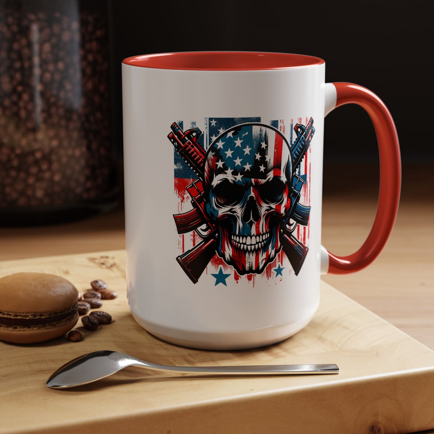 4th of July Mug - Skull With American Flag