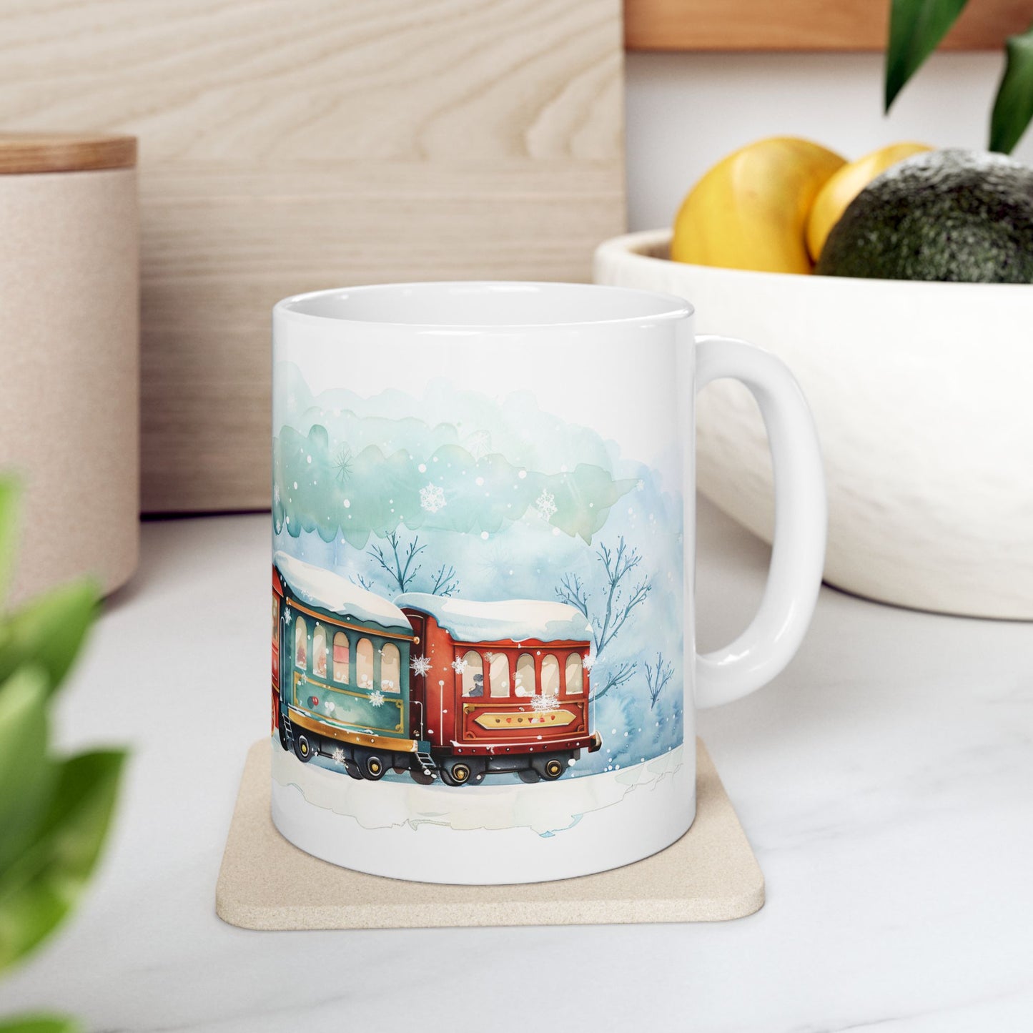 Christmas Mug - Snowman and Train Wrap 2