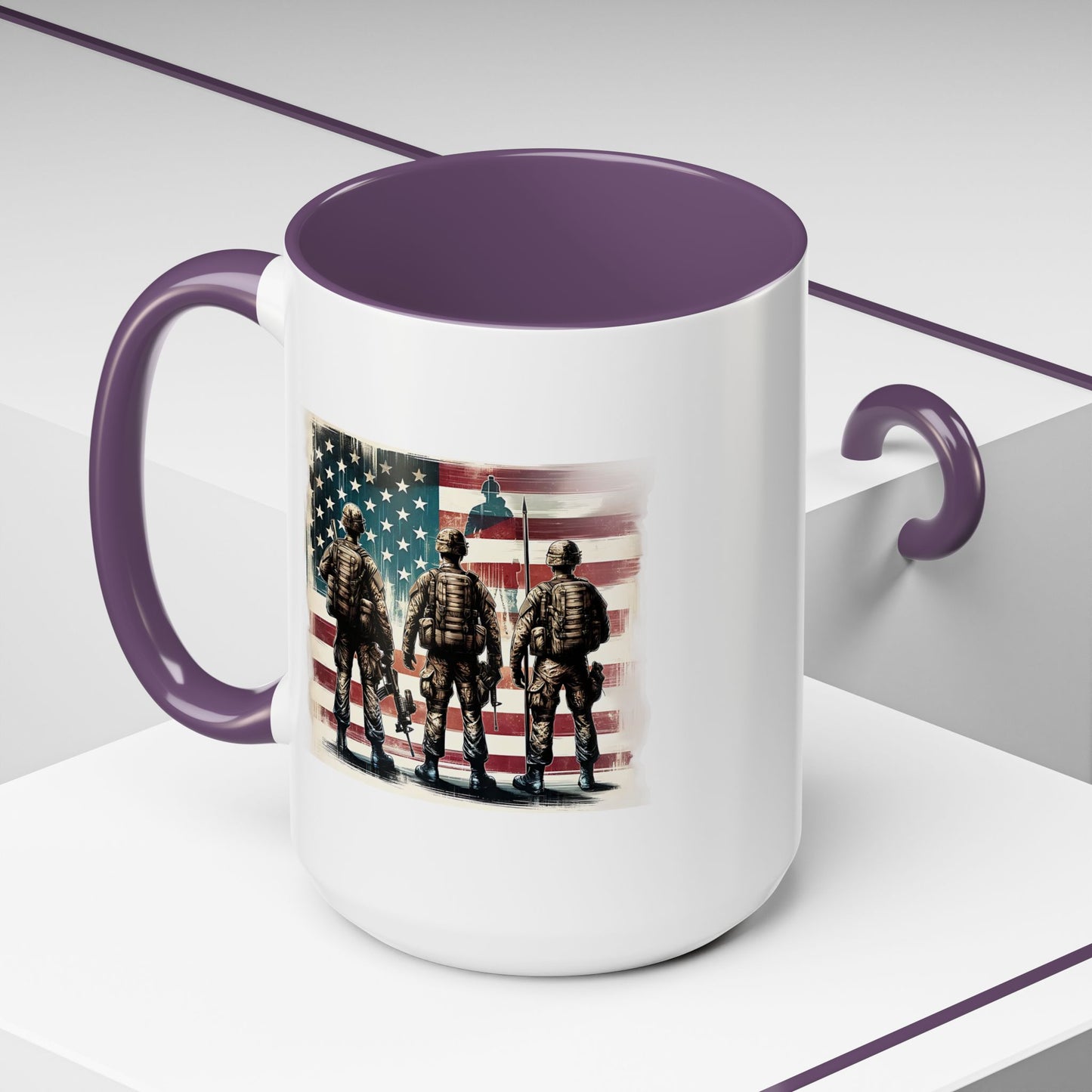 4th of July Mug - Soldiers American Flag