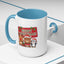 Christmas Mug - Green Text Red Banner Reindeer Bear Penguin