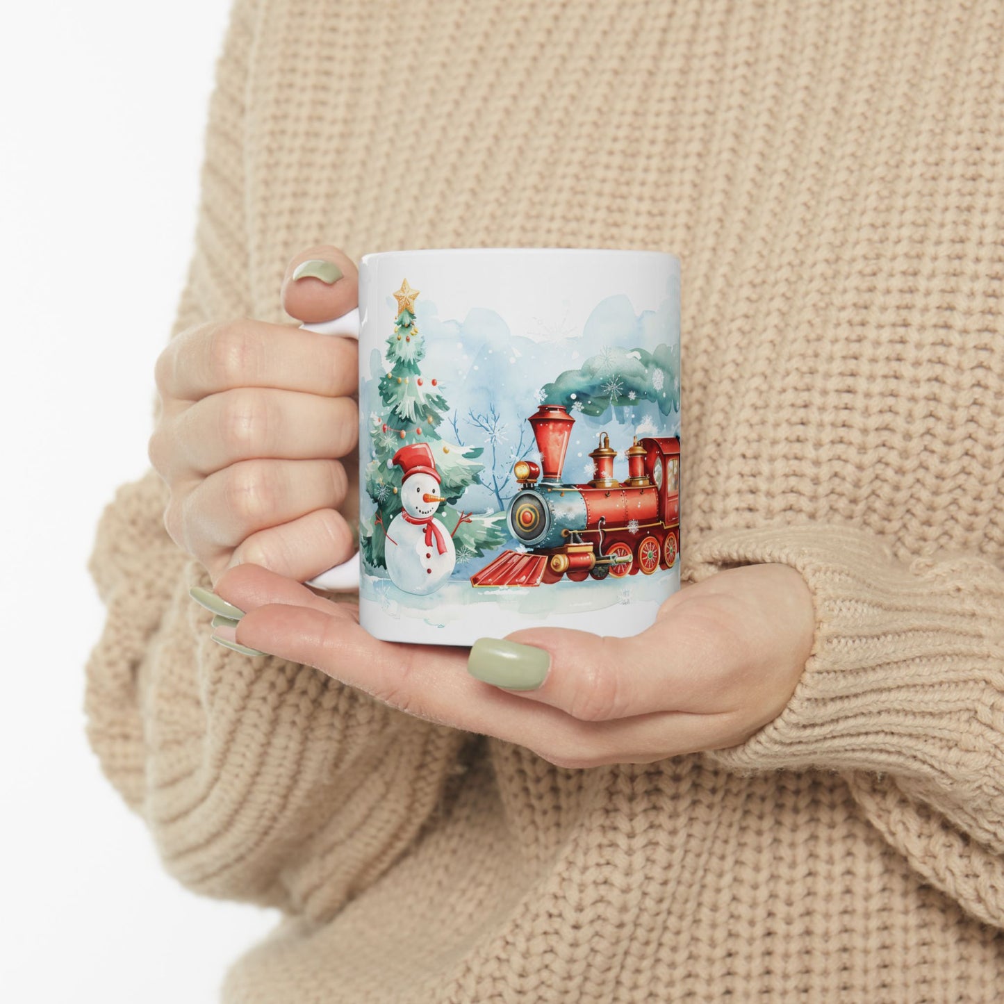Christmas Mug - Snowman and Train Wrap 2