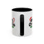 Christmas Mug - Merry Christmas Black Text Hat Cane Misletoe