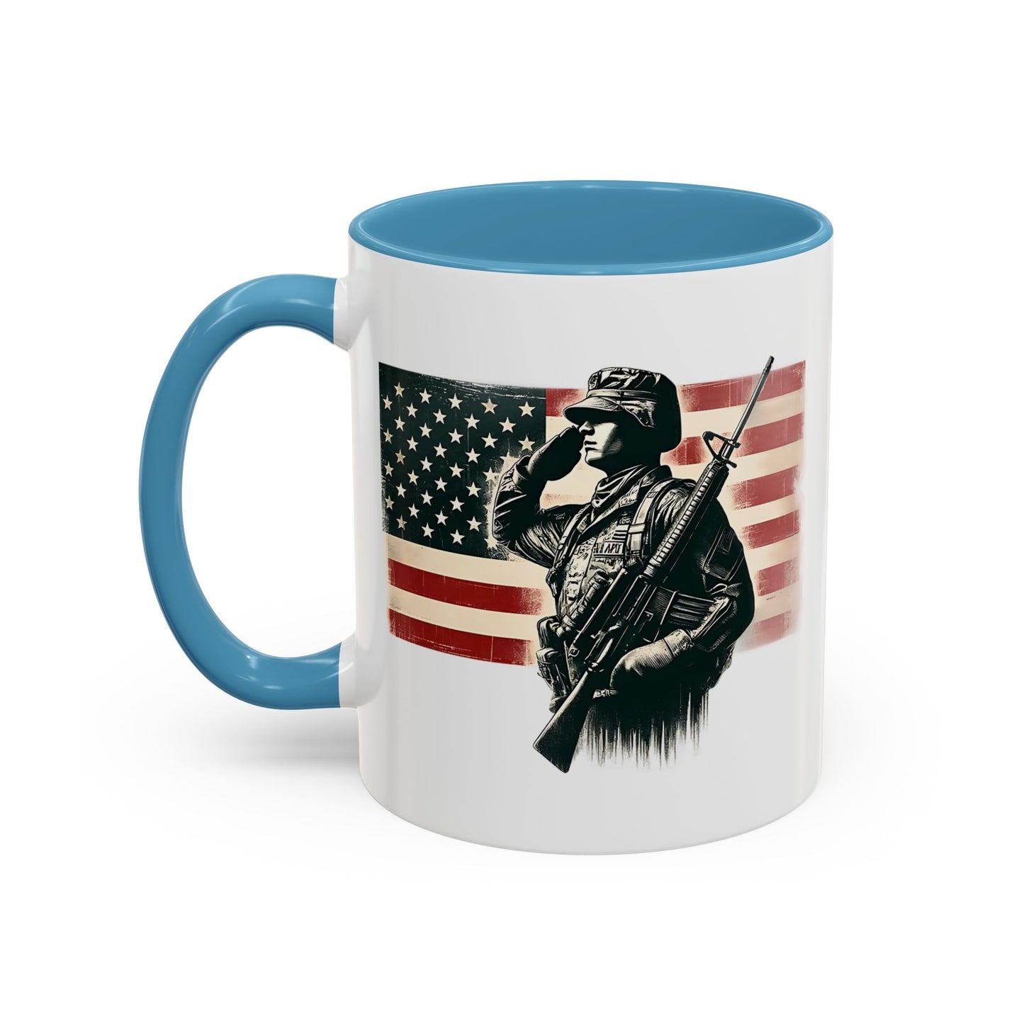 4th of July Mug - Soldier American Flag