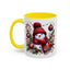 Christmas Mug - Burgundy Snowman