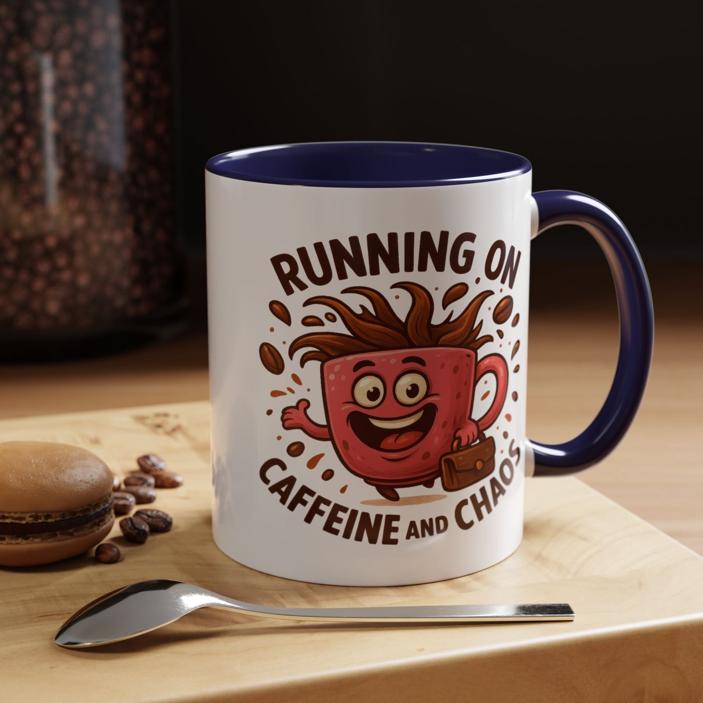 Humor Mug - Running On Caffeine and Chaos