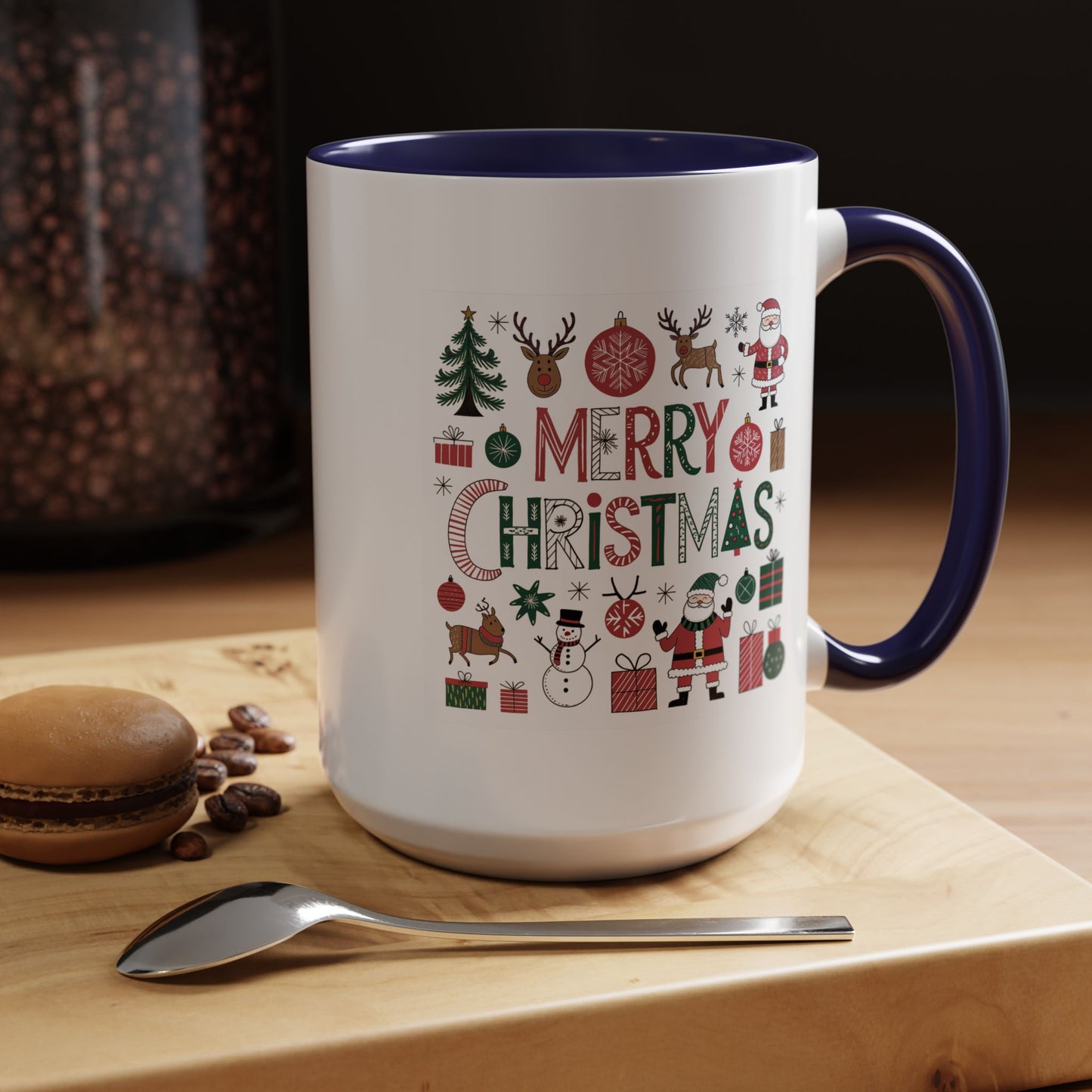 Christmas Mug - Merry Christmas Red White & Green Text Collage