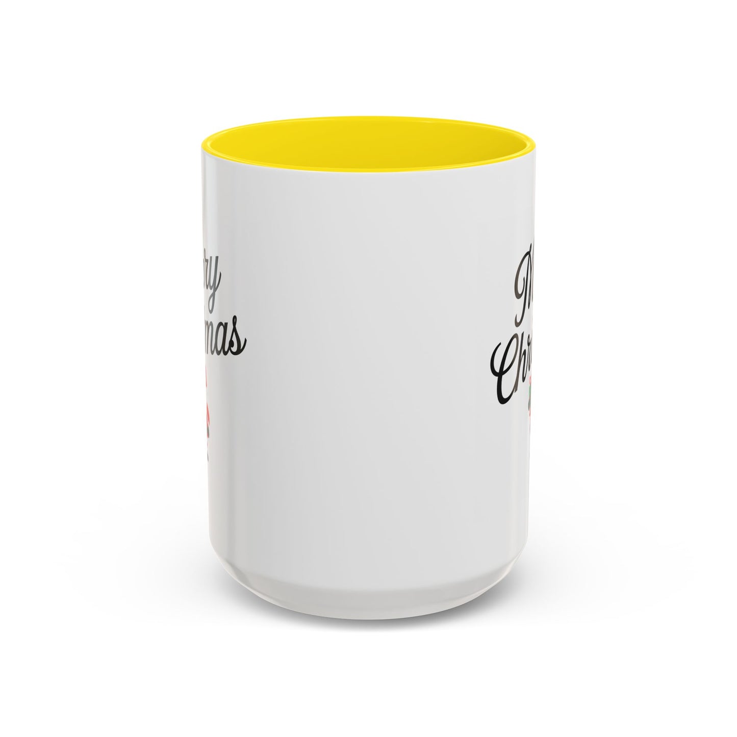 Christmas Mug - Merry Christmas Black Text Santa Present