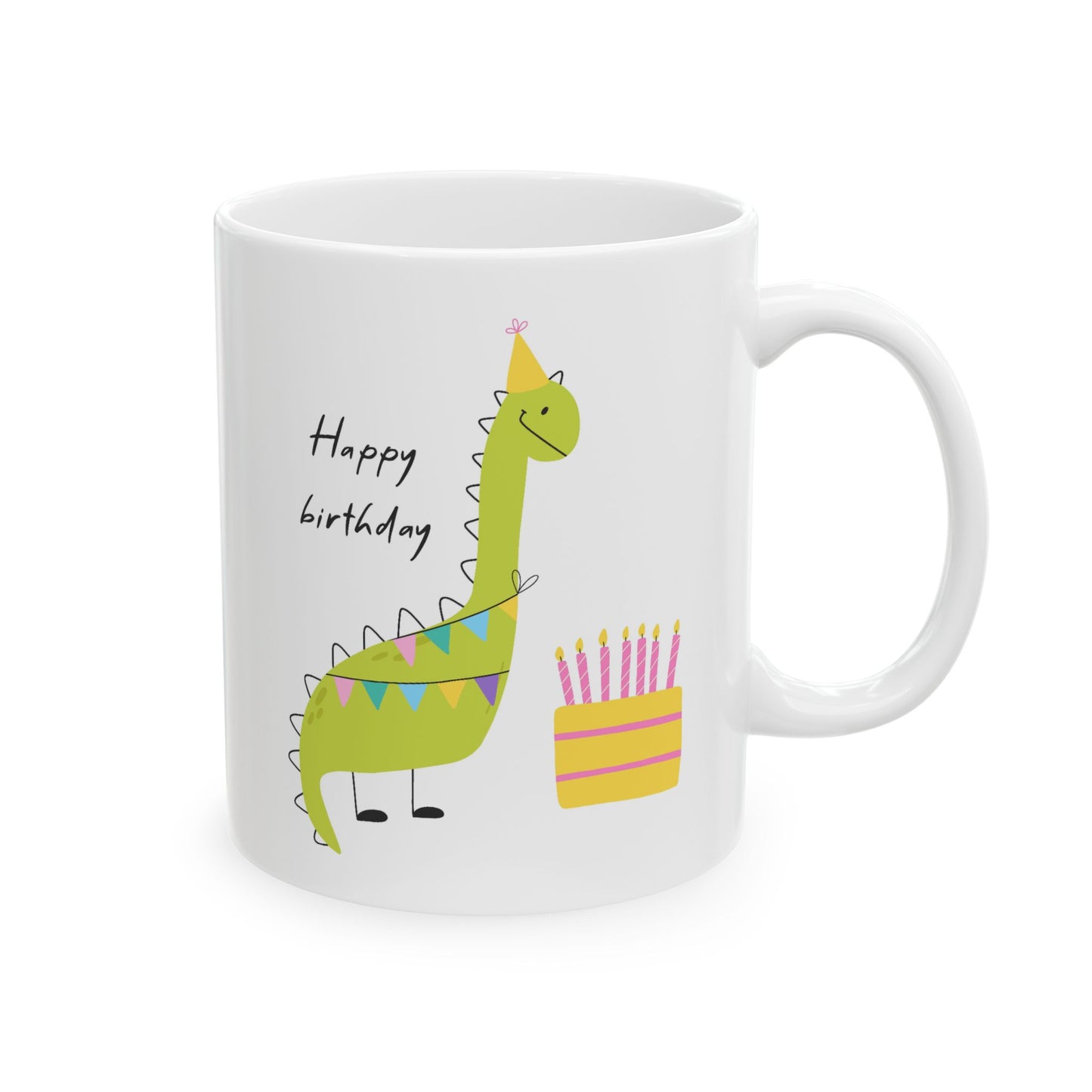 Birthday Mug - Happy Birthday Dinosaur Cake