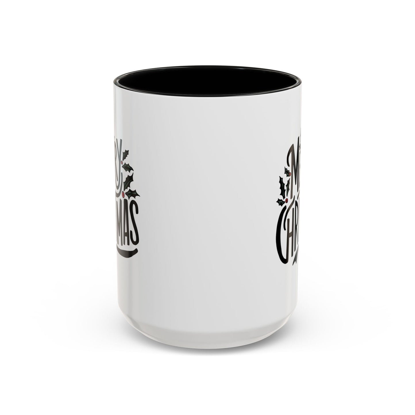 Christmas Mug - Merry Christmas Black Text Mistletoe