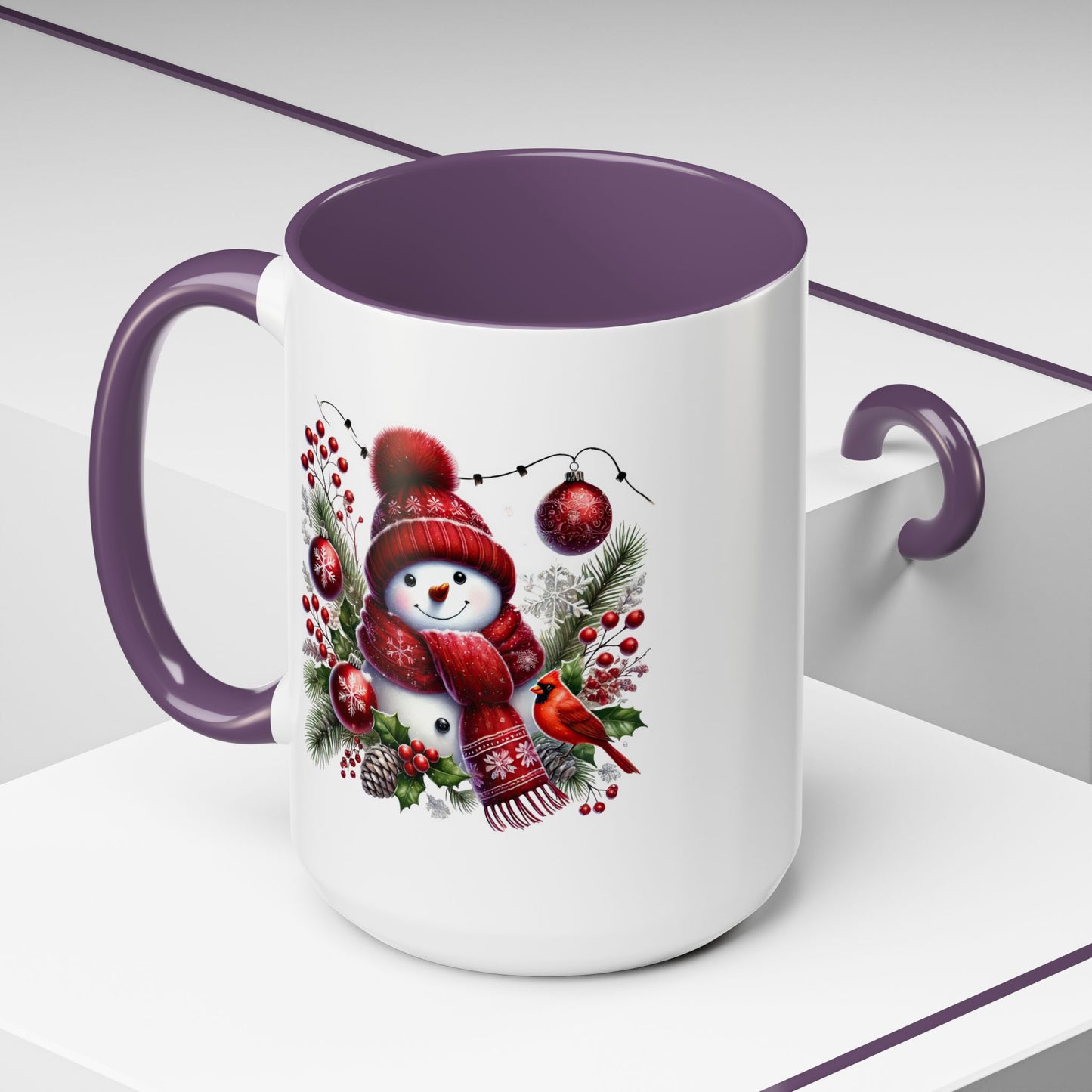Christmas Mug - Burgundy Snowman