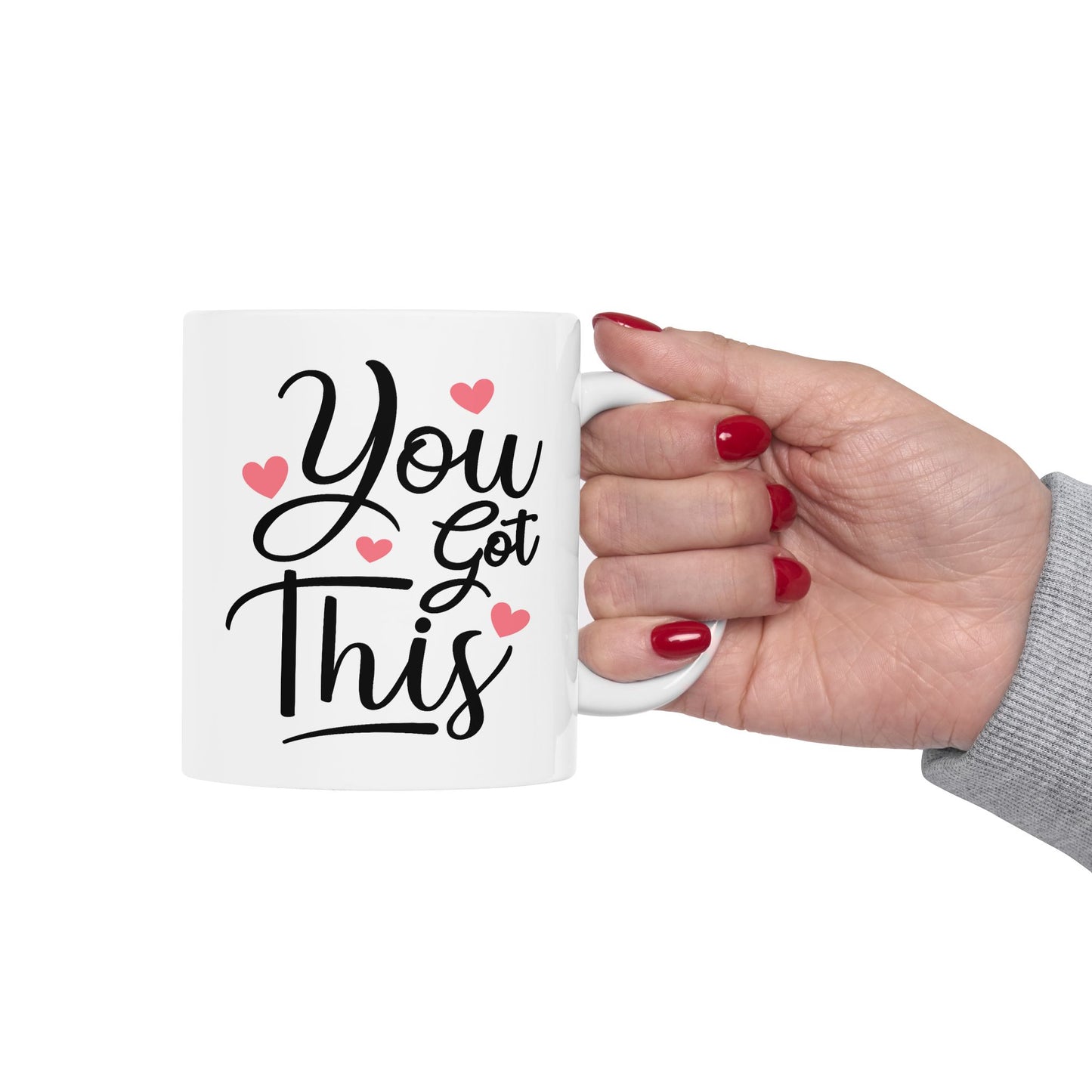 Motivation Mug - You Got This Pink Hearts