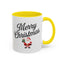 Christmas Mug - Merry Christmas Black Text Santa Present