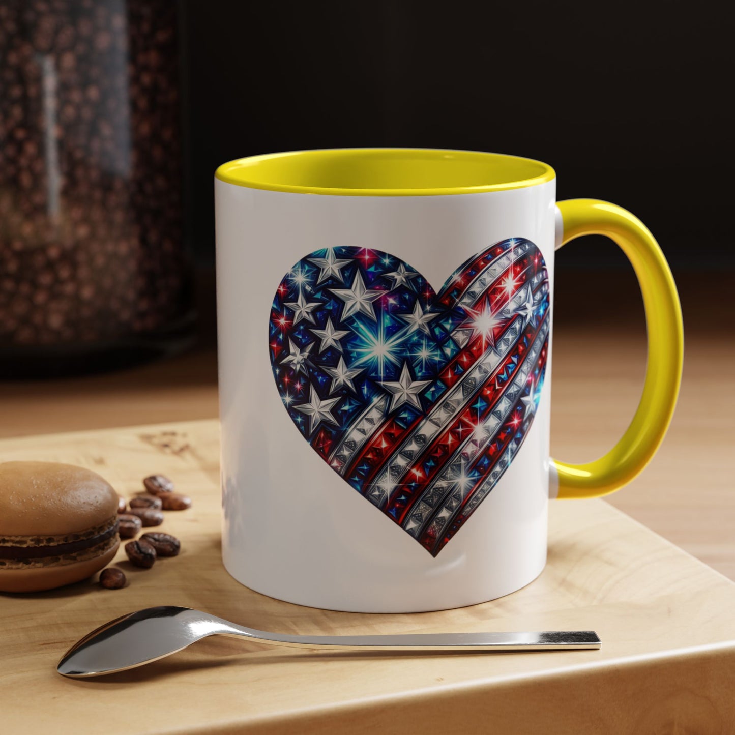 4th of July Mug - USA Sparkle Heart
