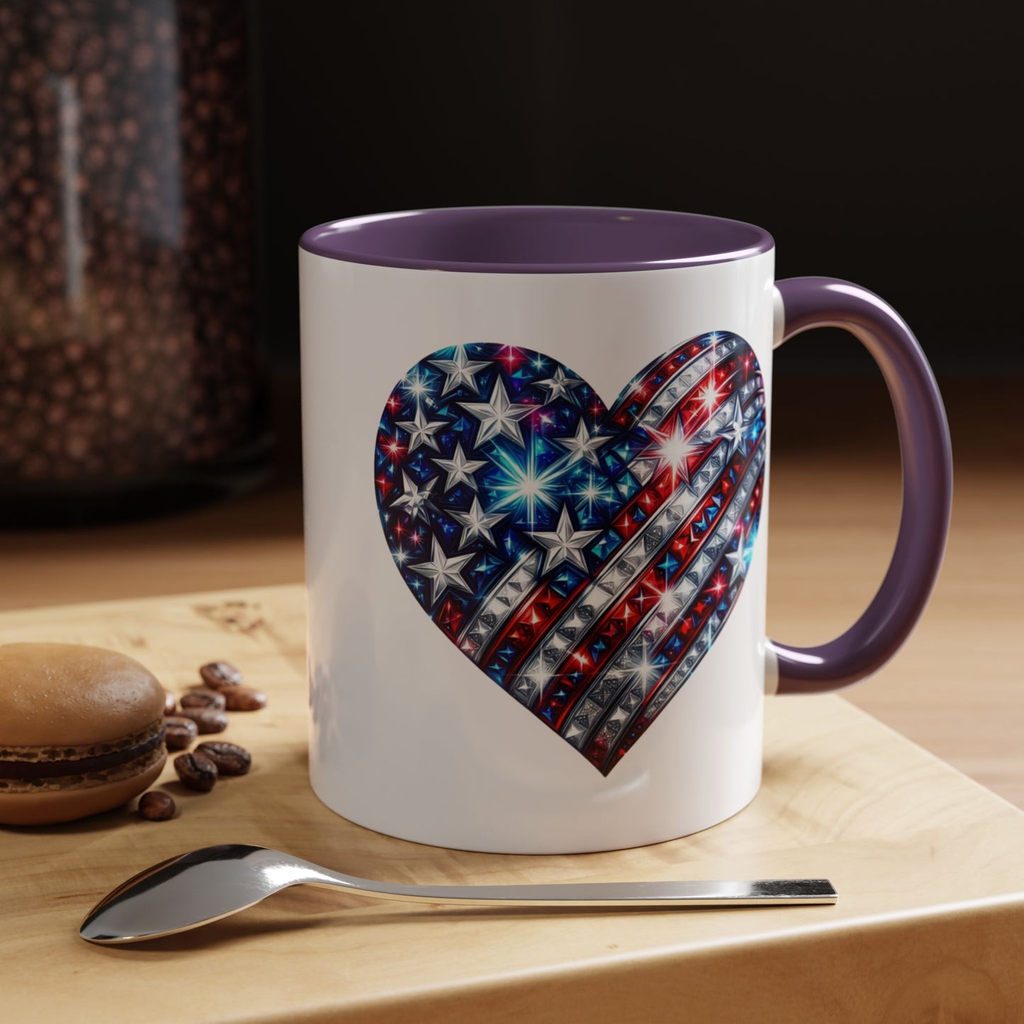 4th of July Mug - USA Sparkle Heart