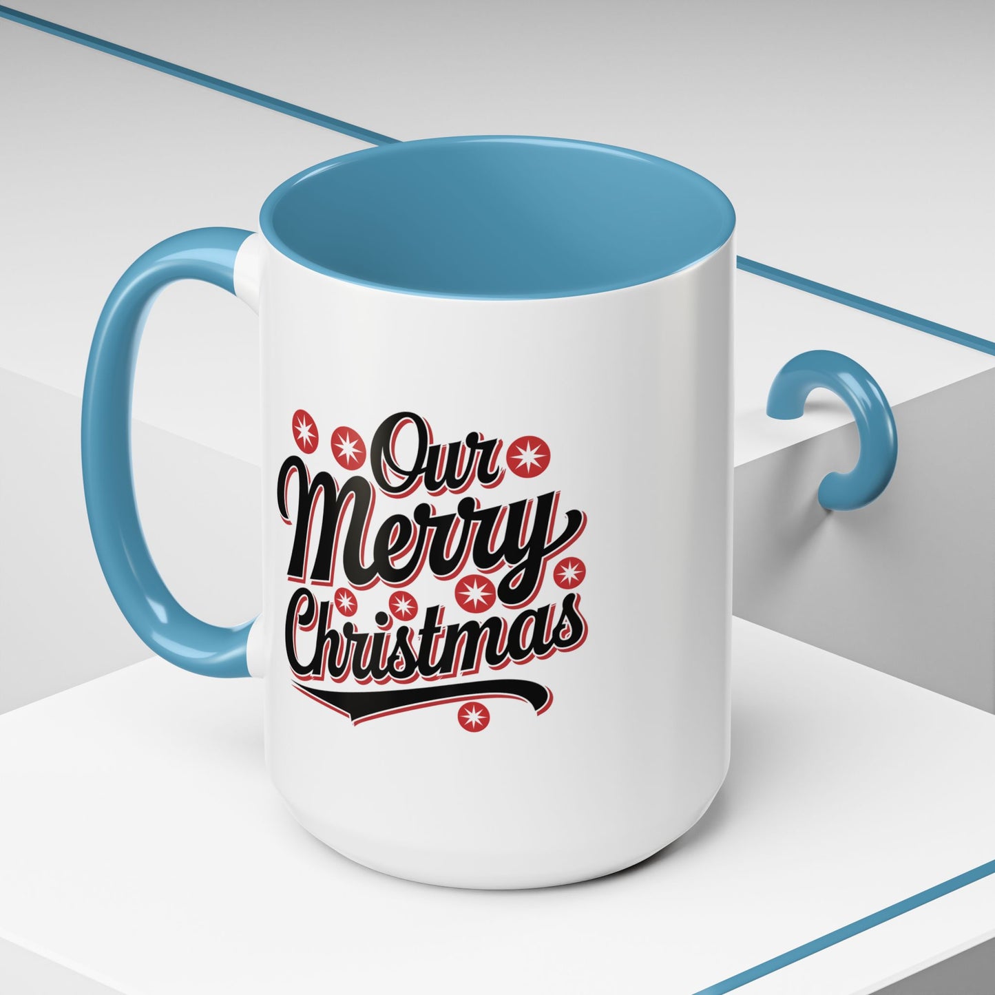 Christmas Mug - Merry Christmas Black Red & White Baseball Text