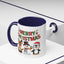 Christmas Mug - Red Green & Gold Text Reindeer Snowman Penguin