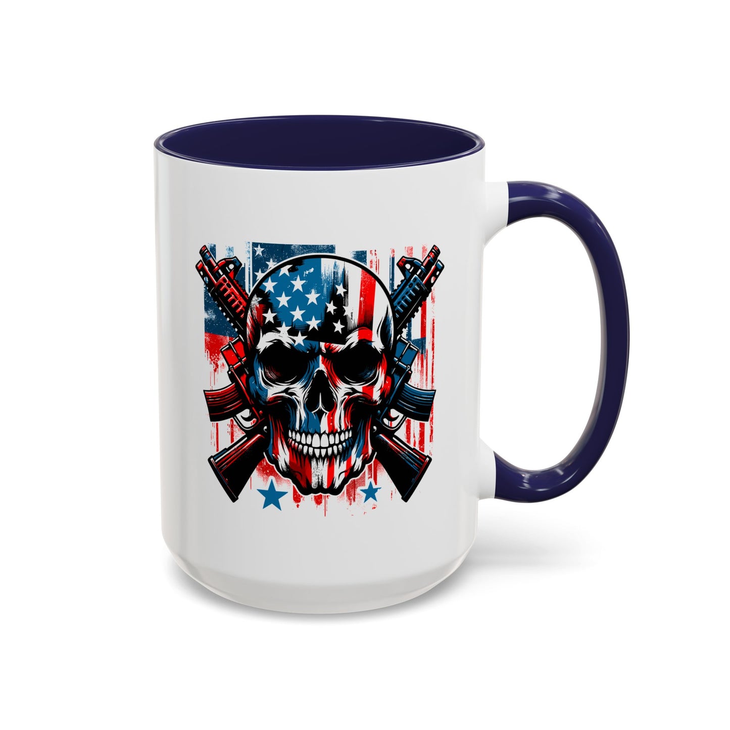 4th of July Mug - Skull With American Flag